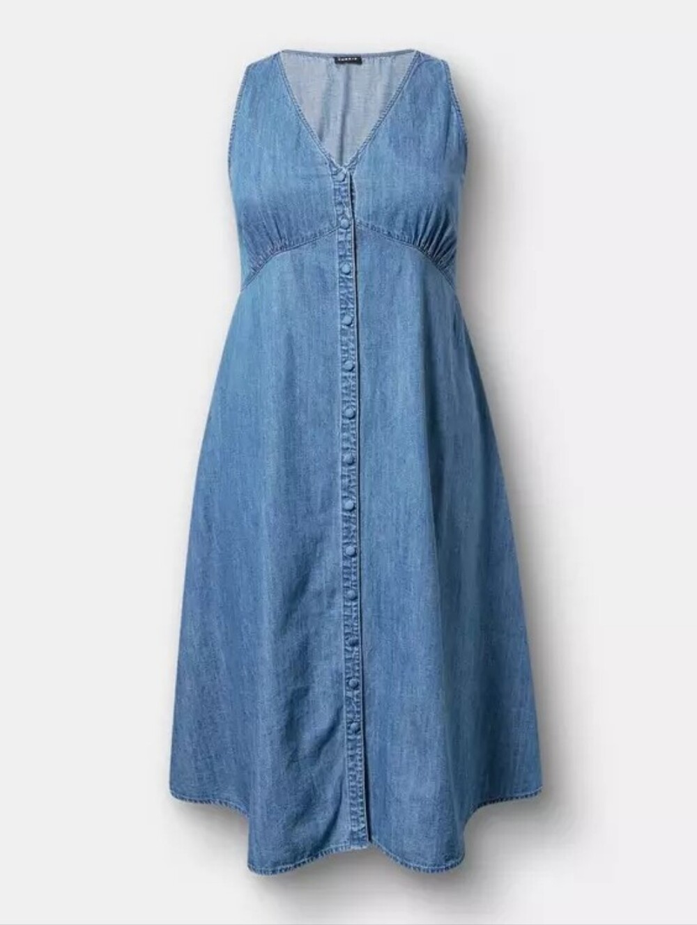 Torrid Y2K 90 inspired Blue Jean Denim Midi Dress 2X 18 20 Nwt - Picture 6 of 6